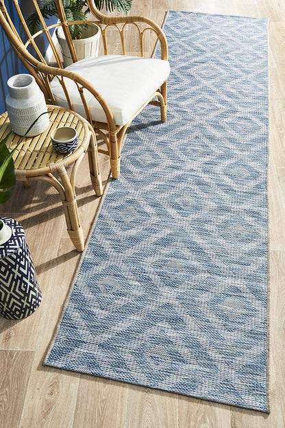 Terrace Blue Runner Rug: 5504