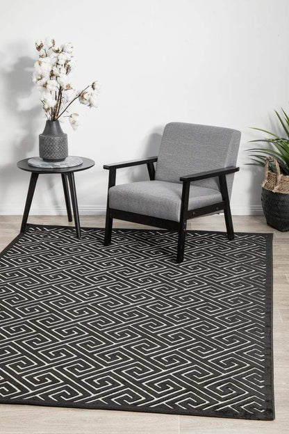 Manhattan Deco Black And Gold Rug