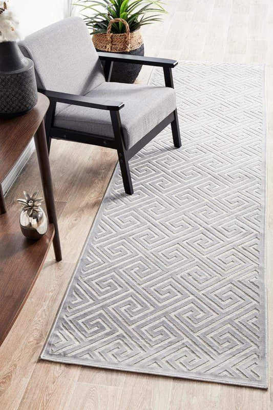 Manhattan Deco Silver Runner Rug