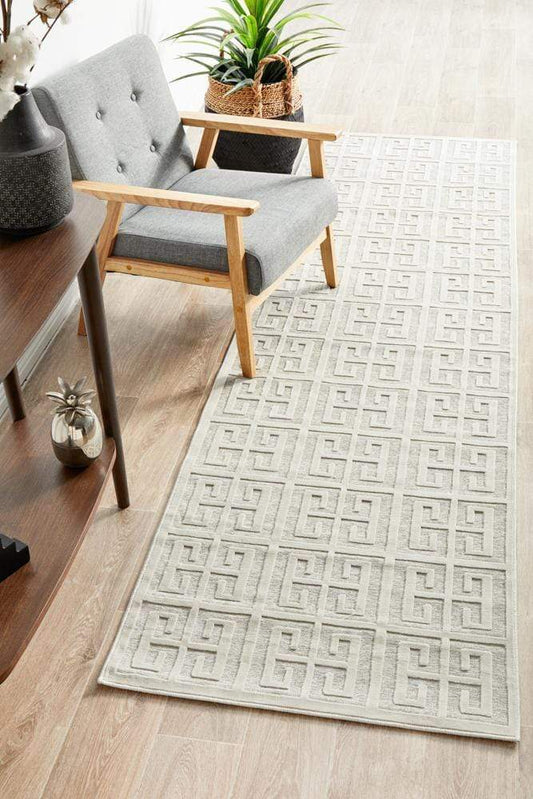 Manhattan York Natural White Runner Rug